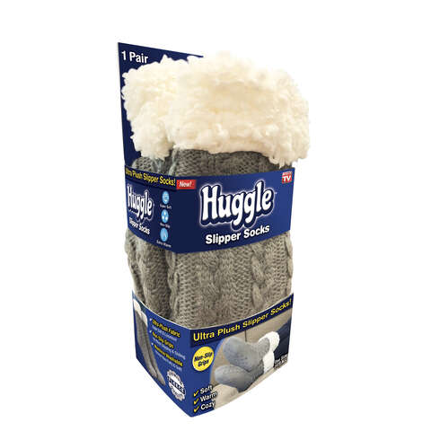 Huggle Slipper Socks Gray