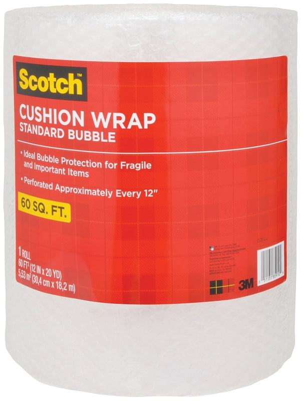 Scotch 7960 Cushion Wrap, 60 ft L, 12 in W, Nylon/Polyethylene, Clear