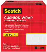 Scotch 7962 Cushion Wrap, 125 ft L, 12 in W, Nylon/Polyethylene, Clear