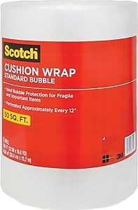 Scotch 7954 Cushion Wrap, 50 ft L, 12 in W, Nylon/Polyethylene, Clear