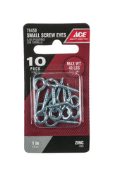Ace 1/8 in. D X 1 in. L Zinc-Plated Steel Screw Eye 40 lb. cap. 10 pk, Pack of 5