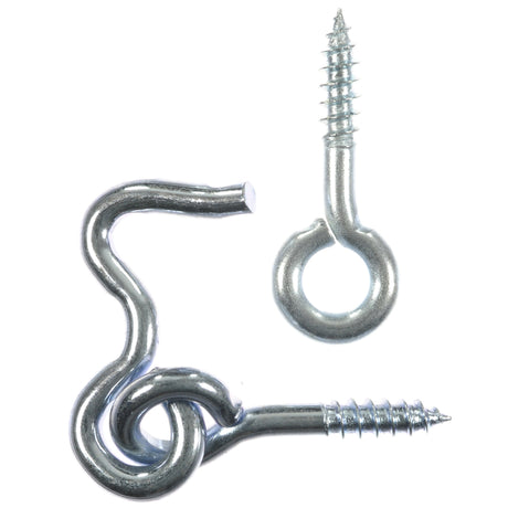 Ace Small Zinc-Plated Silver Steel 1 in. L Hook and Eye 2 pk, Pack of 5