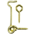 Ace Small Polished Brass Green Brass 2.5 in. L Hook and Eye 2 pk, Pack of 5