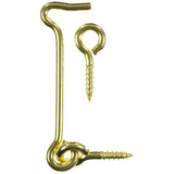 Ace Small Polished Brass Green Brass 3 in. L Hook and Eye 2 pk, Pack of 5