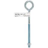 Hampton 5/16 in. X 6 in. L Zinc-Plated Steel Eyebolt Nut Included, Pack of 10