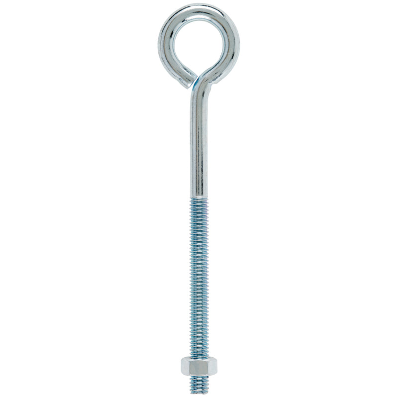 Hampton 5/16 in. X 6 in. L Zinc-Plated Steel Eyebolt Nut Included, Pack of 10