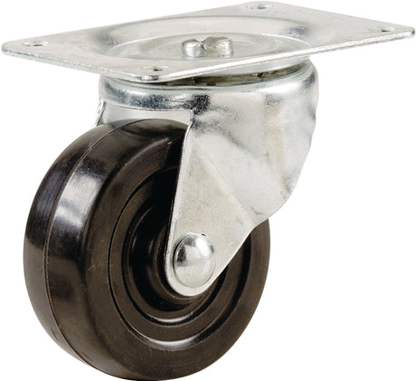 Shepherd Hardware 9489 Swivel Caster, 1-1/2 in Dia Wheel, 5/8 in W Wheel, Rubber Wheel, 40 lb