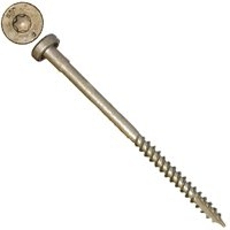 MiTek LL930R50 Structural Screw, #9 Thread, Twin Lead Thread, Washer Head, Torx Drive, Gimlet Point, Carbon Steel