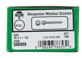 HILLMAN No. 10 X 1-1/2 in. L Hex Hex Head Screws w/Washers 100 pk