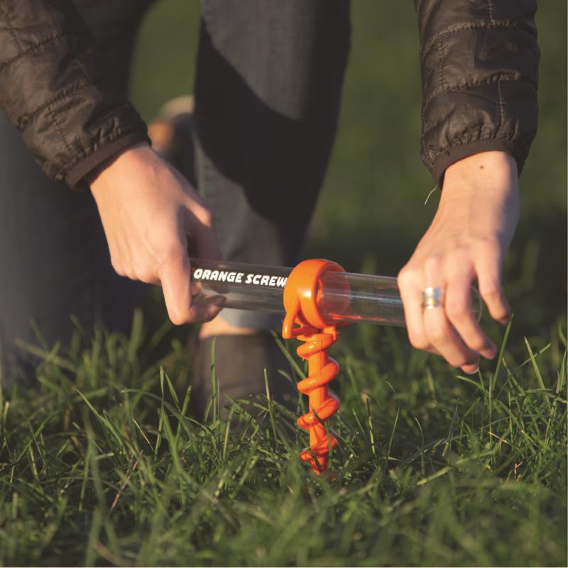 Orange Screw Large Ground Anchor 2 pk