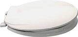 ProSource KJ-883A1-WH Toilet Seat, Round, Plastic, White, Plastic Hinge