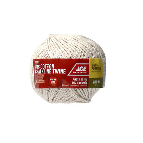 Ace #18 in. D X 200 ft. L White Twisted Cotton Twine, Pack of 6