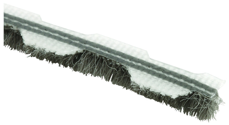 Prime-Line T 8659 Pile Weatherstrip, 1/4 in W, 18 ft L, Synthetic Fabric, Gray