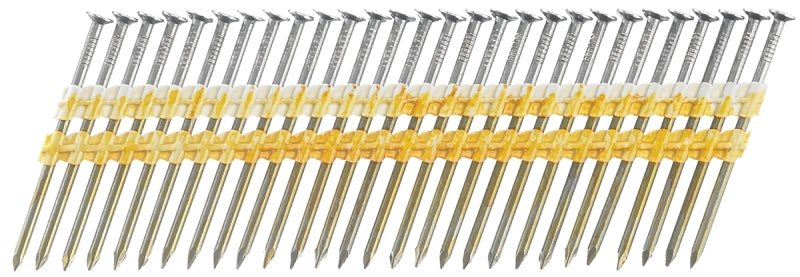 Senco KD28ASBS Collated Nail, Plastic Strip Collation, 3-1/4 in L, Steel, Galvanized, Full Round Head