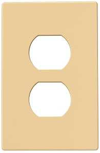 Eaton Wiring Devices PJS8V Series Wallplate, Mid-Size, Screwless, 4-1/2 in L, 2-3/4 in W, 1-Gang, Polycarbonate, Ivory