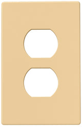 Eaton Wiring Devices PJS8V Series Wallplate, Mid-Size, Screwless, 4-1/2 in L, 2-3/4 in W, 1-Gang, Polycarbonate, Ivory