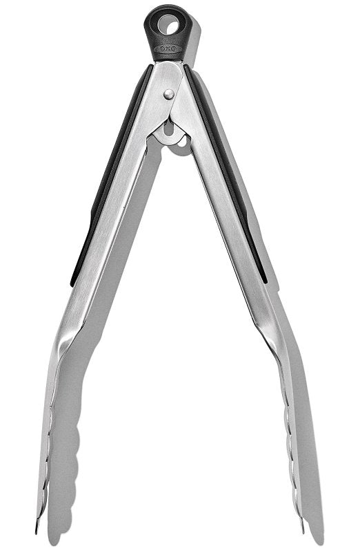 Oxo 28481 Locking Tong, 9 in L, Stainless Steel, Black, Dishwasher Safe