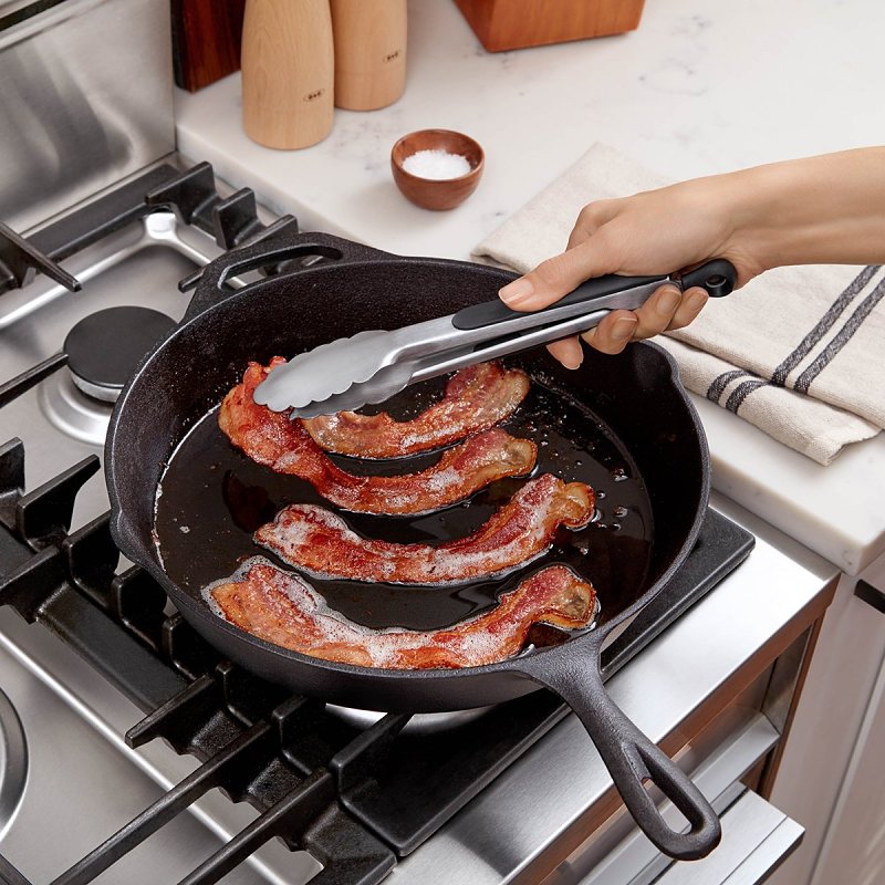 Oxo 28481 Locking Tong, 9 in L, Stainless Steel, Black, Dishwasher Safe