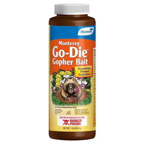 Monterey Go-Die Toxic Bait Granules For Gophers and Moles 1 lb, Pack of 6