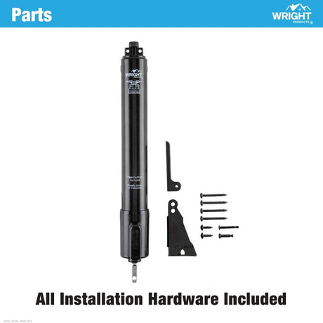 Wright Products V2016BL Pneumatic Storm Door Closer, 11-1/4 in Dia Rod, 12-3/4 in L, Gloss, 90 deg Opening