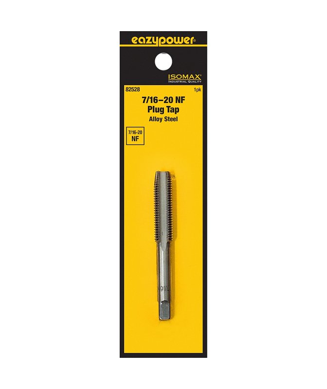 Isomax 82528 Fractional Tap, 7/16-20 Thread, NF Thread, Plug Chamfer, Tungsten Steel