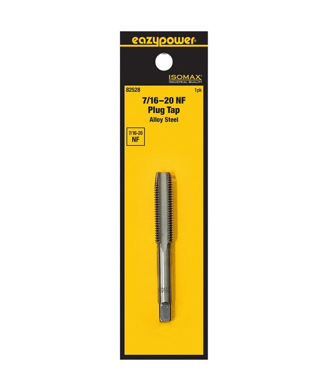 Isomax 82528 Fractional Tap, 7/16-20 Thread, NF Thread, Plug Chamfer, Tungsten Steel