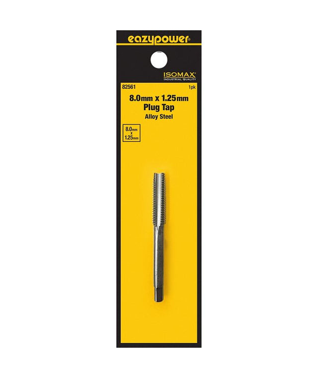 Isomax 82561 Tap, M8x1.25 Thread, Plug Chamfer, Tungsten Steel