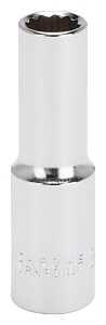 Vulcan MT6528973 Drive Socket, 12 mm Socket, 1/2 in Drive, 12-Point, Chrome Vanadium Steel, Chrome