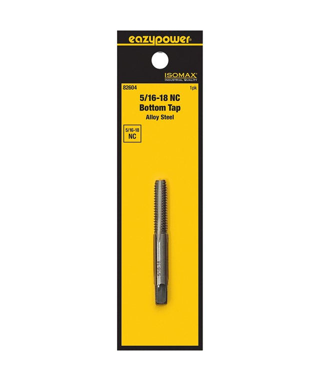 Isomax 82604 Fractional Tap, 5/16-18 Thread, NC Thread, Bottom Chamfer, Tungsten Steel