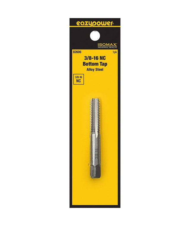 Isomax 82606 Fractional Tap, 3/8-16 Thread, NC Thread, Bottom Chamfer, Tungsten Steel