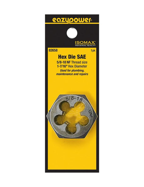 Isomax 82658 Fractional Die, 5/8-18 Thread, UNF Thread