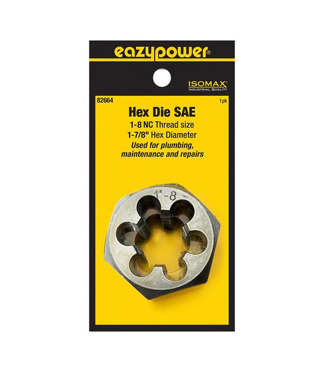 Isomax 82664 Threading Die, 1-8 Thread, NC Thread