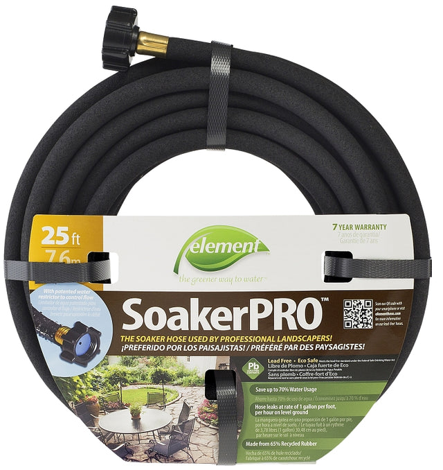 Swan ELSP38025 Soaker Hose, 25 ft L, Rubber, Black