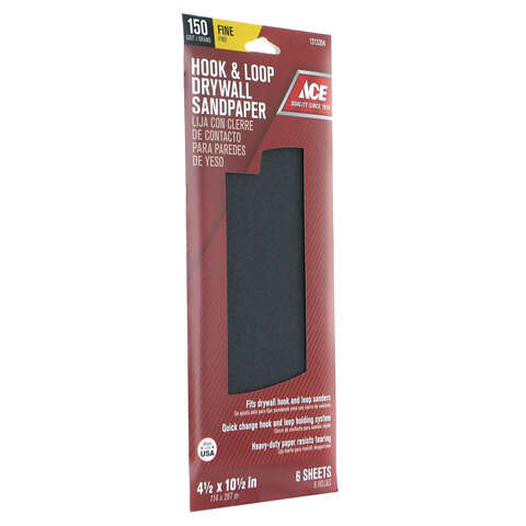 Ace 10-1/2 in. L X 4-1/2 in. W 150 Grit Silicon Carbide Drywall Sanding Sheet 6 pk, Pack of 5