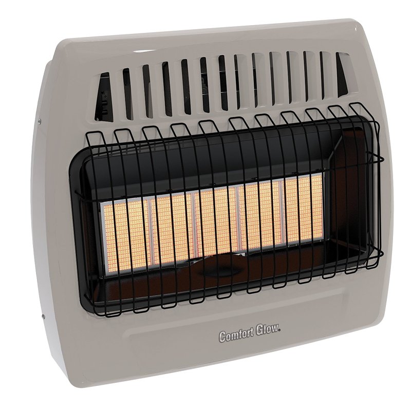 Kozy World KWN521 Infrared Vent-Free Heater, 28.15 in W, 24.41 in H, 30,000 Btu Heating, Natural Gas, Beige
