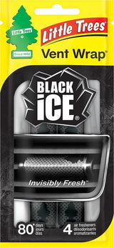 Little Trees Vent Wrap CTK-52731-24 Air Freshener Pack, Paper, Black Ice, Pack of 4