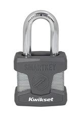 Kwikset 90260-040 Padlock, Keyed Alike Key, 0.35 in Dia Shackle, 1-1/2 in H Shackle, Boron Carbide Shackle, Steel Body