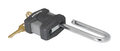 Kwikset 90260-048 Padlock, Keyed Alike, Smart Key, 0.35 in Dia Shackle, 2-1/2 in H Shackle, Boron Carbide Shackle