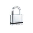 Kwikset 90260-204 Padlock, No Key, 0.31 in Dia Shackle, 1 in H Shackle, Steel Shackle, Zinc Body, Chrome