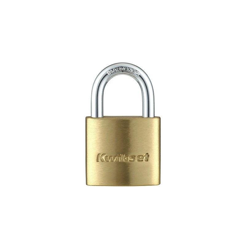 Kwikset 90260-300 Padlock, Keyed Different Key, 0.19 in Dia Shackle, 5/8 in H Shackle, Hardened Steel Shackle
