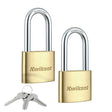 Kwikset 90260-325 Padlock, Keyed Alike Key, 0.24 in Dia Shackle, 1-9/16 in H Shackle, Steel Shackle, Brass Body, Satin