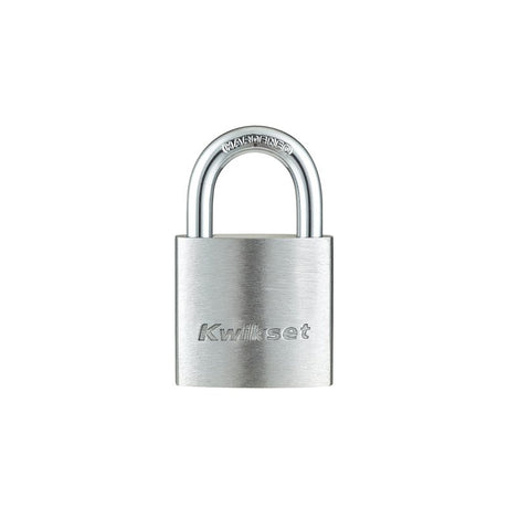 Kwikset 90260-400 Padlock, Keyed Different Key, 0.2 in Dia Shackle, 5/8 in H Shackle, Hardened Steel Shackle