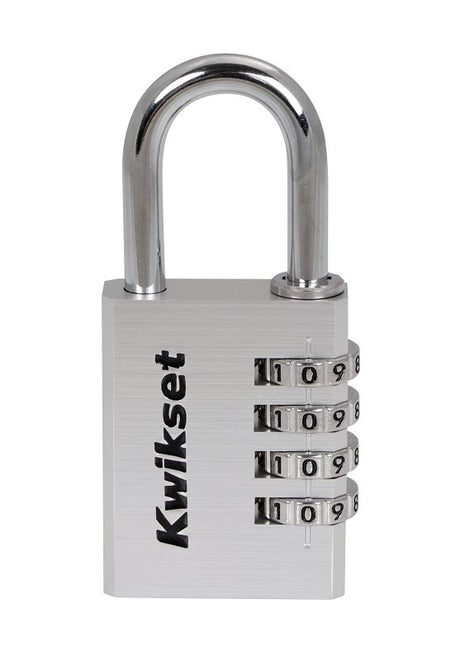 Kwikset 90260-460 Padlock, No Key, 0.24 in Dia Shackle, 1-3/16 in H Shackle, Steel Shackle, Aluminum Body