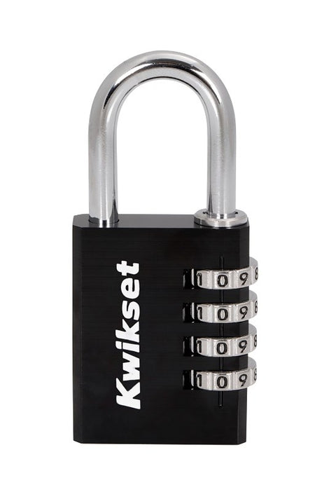 Kwikset 90260-461 Padlock, No Key, 0.24 in Dia Shackle, 1-3/16 in H Shackle, Steel Shackle, Aluminum Body