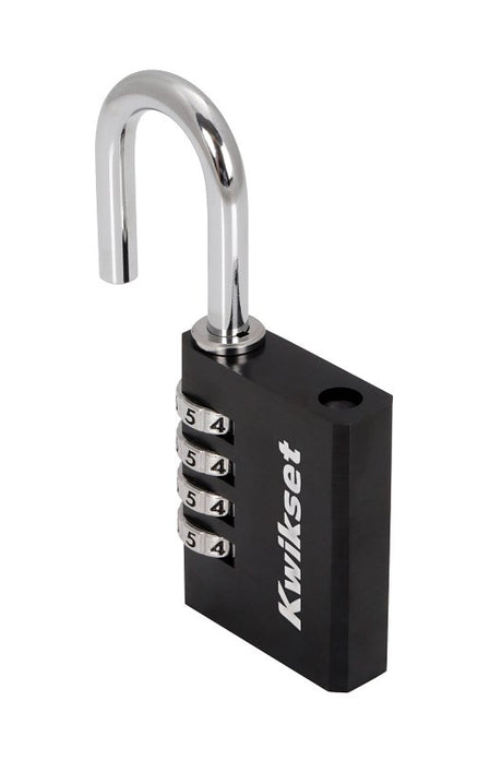 Kwikset 90260-461 Padlock, No Key, 0.24 in Dia Shackle, 1-3/16 in H Shackle, Steel Shackle, Aluminum Body