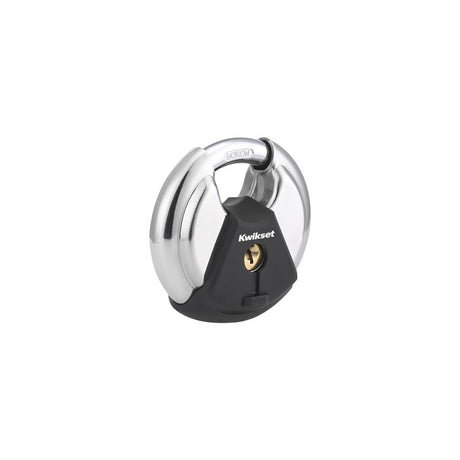 Kwikset 90260-501 Padlock, Keyed Different Key, 0.37 in Dia Shackle, 5/8 in H Shackle, Boron Carbide Shackle, Polished