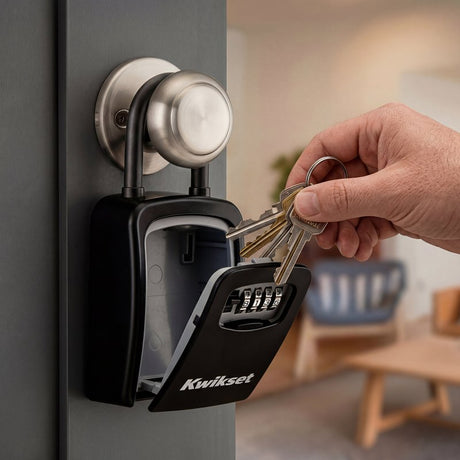 Kwikset 90260-601 Portable Lock Box, No Key , 0.43 in Dia Shackle, 2-3/16 in H Shackle, Steel Shackle
