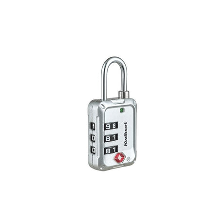 Kwikset 90260-704 Luggage Lock, No Key, 0.13 in Dia Shackle, 0.8 in H Shackle, Steel Shackle, Zinc Body