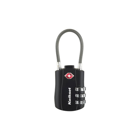 Kwikset 90260-720 TSA Cable Luggage Lock, TSA Accepted, No Key , 0.11 in Dia Shackle, 1-1/2 in H Shackle