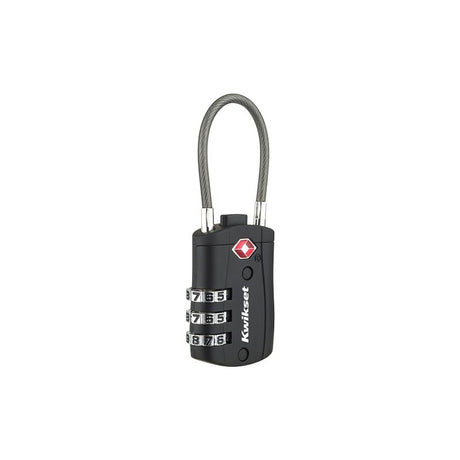 Kwikset 90260-720 TSA Cable Luggage Lock, TSA Accepted, No Key , 0.11 in Dia Shackle, 1-1/2 in H Shackle